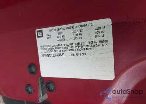 2006 Chevrolet Monte Carlo Ltz z USA, uszkodzony, nr VIN 2G1WN151369304529